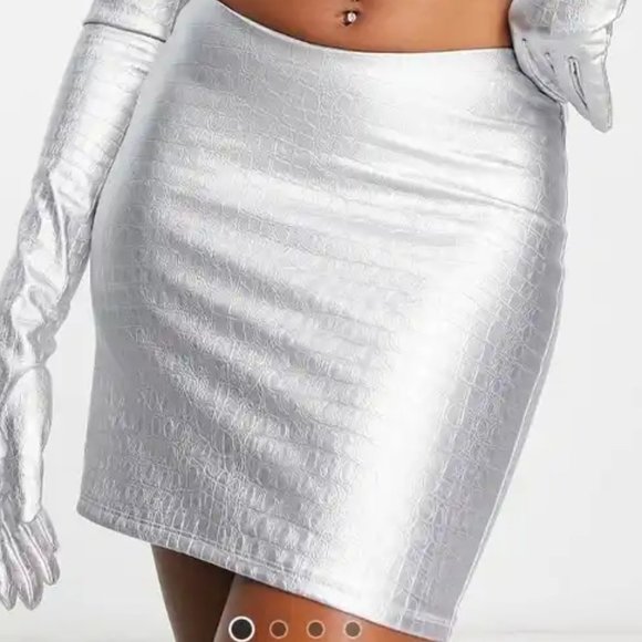 Naked Wardrobe | Alligator Mini Skirt - Picture 1 of 4